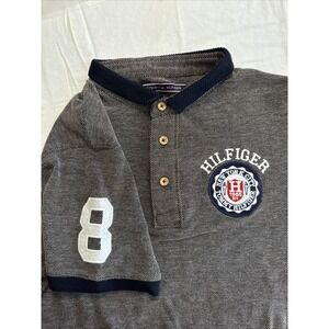 VINTAGE Tommy Hilfiger Men NEW YORk NEW YORK 1985 Patch Embroidered Polo Shirt L